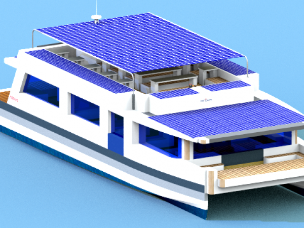 DU THUYỀN ĐA DỤNG HAI THÂN HAI TẦNG NĂNG LƯỢNG ĐIỆN MẶT TRỜI