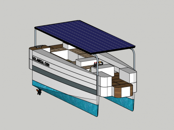TÀU HAI THÂN MINI NĂNG LƯỢNG ĐIỆN MẶT TRỜI